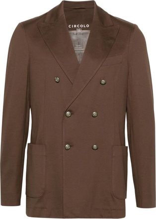 Circolo 1901 Double-Breasted Blazer - Heren - Blazers - Bruin - 3XL - Katoen - Jassen