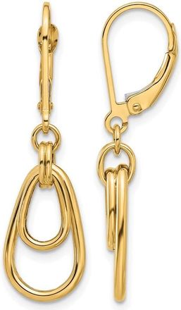 Diamond2Deal 14K Yellow Gold Teardrop Drop Dangle Earrings