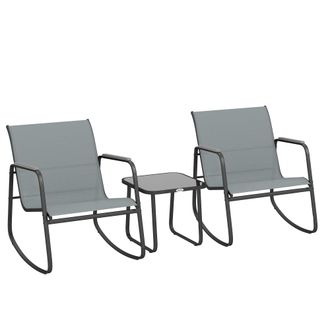 OUTSUNNY Conjunto de bistr&oacute; 79x61x78 cm gris