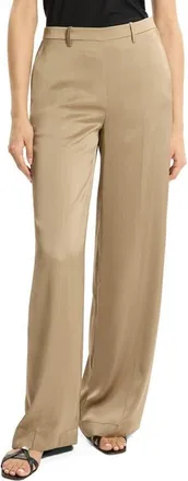 Theory Relaxed Satin Pants in Mocha Taupe at Nordstrom, Size 00
