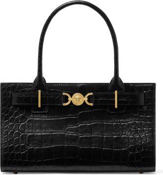Versace Medusa 95 croc-effect tote bag - women - CALFSKIN - One Size - Black