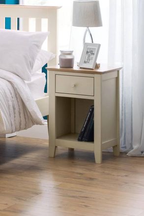Julian Bowen Salerno 1 Drawer Bedside Table with Shelf in Ivory