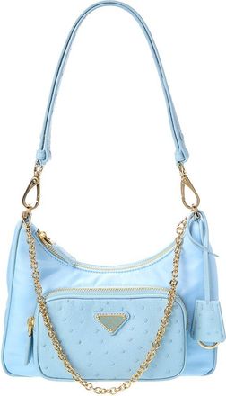 Prada Dnu Pack Prada Mini Tessuto & Ostrich Hobo Bag