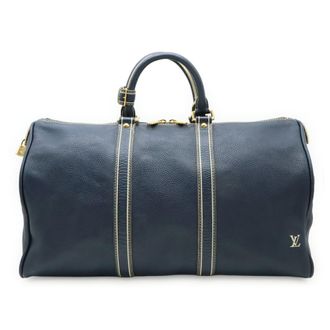 Louis Vuitton Navy Leather Boston Bag (Pre-Owned)