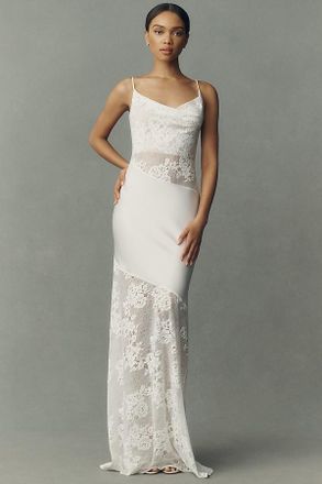 Ila Brittany Satin Lace Maxi Dress