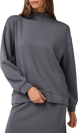 Travis Mathew Skyloft Soft Funnel Neck Sweatshirt in Blackened Pearl at Nordstrom, Size X-Small