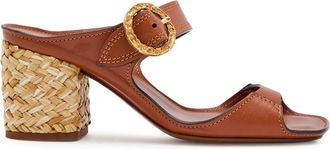 Zimmermann Solena 65 Leather and Raffia Mules - Brown - 37 (IT37 / UK4)