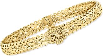 Ross-Simons 18kt Gold Over Sterling Filigree Bangle Bracelet