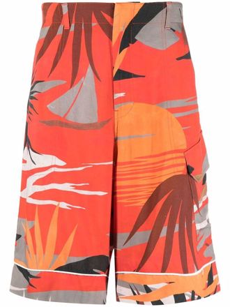 Palm Angels Cargo con stampa Hawaii - Rosso