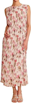 Lucy Paris Augusta Floral Midi Dress In White