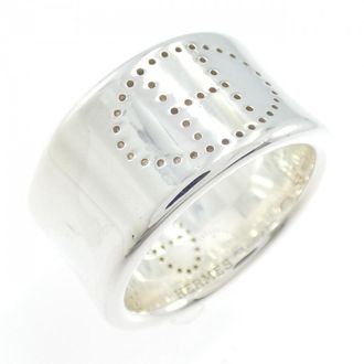 Herm&egrave;s Silver Silver 925 Band Ring (Pre-Owned)