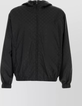 Gucci fabric windbreaker with hood and elastic elements