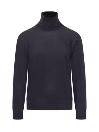 Ermenegildo Zegna Dark Blue Solid Sweaters
