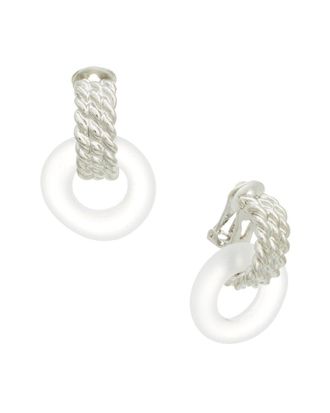 Kenneth Jay Lane Silver Doorknocker Earrings