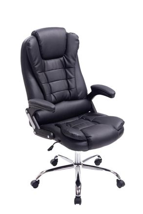 Clp Silla de oficina giratoria regulable en Simil cuero Negro