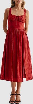 All in Favor Textured Midi Dress in Deep Red at Nordstrom, Size X-Large