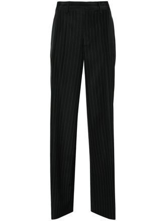 P.A.R.O.S.H. pinstripe wide-leg trousers - women - Viscose/Virgin Wool - L - Black