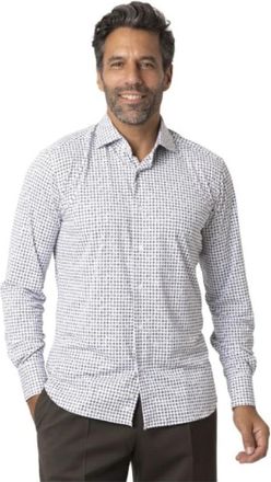 Orian Stretch Polka-Dot Overhemd - Heren - Casual Overhemden - Wit - 2XL - Nylon - Overhemden