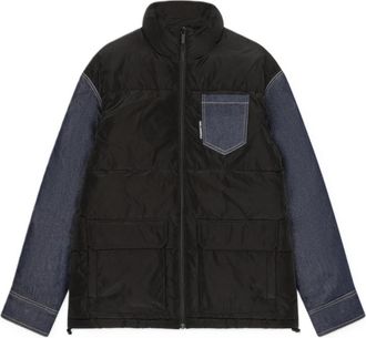 Karl Lagerfeld Jas met gemengde materialen en denimdetails - Heren - Zomerjassen - Veelkleurig - XL - Denim - Jassen