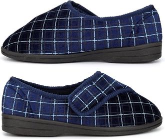 Generic Mens Washable Slippers Size 6 Boys Slippers Size 12 Rubber Sole Slipper Mens Touch Fastening Slipper Washable Rubber Sole Touch Fastening Sizes 6-12 N