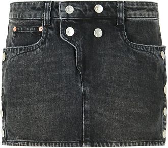 Isabel Marant Ralma Skirt In Washed Black Cotton