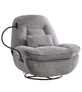 Home Heavenly Sill&oacute;n con relax el&eacute;ctrico giratorio con brazo flexible en color gris