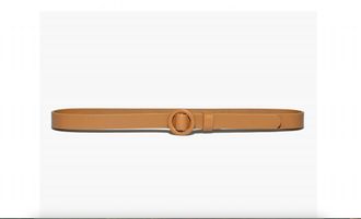 Frame Denim Petit Leather Circle Belt In Cuoio