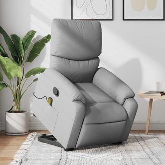 vidaXL Vidaxl - Sill&oacute;n De Masaje Reclinable De Pie De Tela Gris Claro