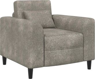 vidaXL Sill&oacute;n Gris Claro Cuero De Suede Sint&eacute;tico Vidaxl