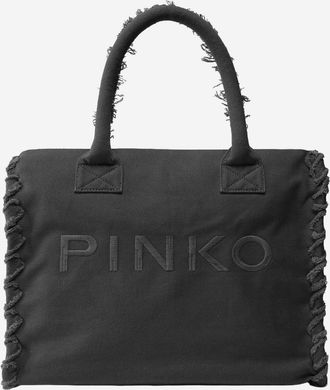 Pinko Pinko Cotton Shopper Bag With Logo