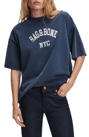 Rag & Bone University Alex Graphic T-Shirt in Navy at Nordstrom, Size Medium