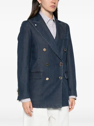 L.B.M. 1911 Double-Breasted Denim Blazer - Navy