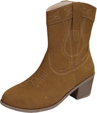 Generic Ankle Boots Womens Solid Colour Leather Chain Side Zip Thick Fashion Short Boots Platform Boots Mid Calf Boot Ankle Boot Short Autumn and Winter Boots