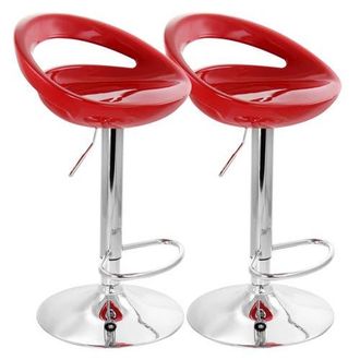 Elama 2 Piece Retro Adjustable Bar Stool in Red at Nordstrom