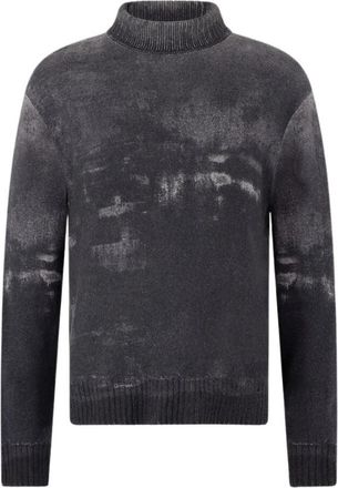 Roberto Cavalli Gradient Woltrui Hoge Hals - Heren - Coltruien - Zwart - S - Wol - Truien & Vesten