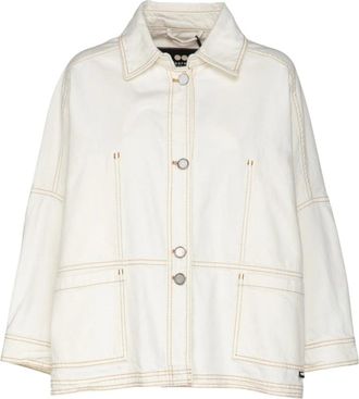 OOF Wear Light Jackets, female, White, Size: XS Denim Jacket with Square Pockets