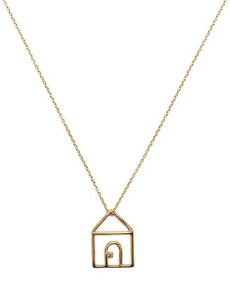 Aliita home pendant necklace - women - 9kt Gold/White Diamond - One Size