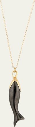 Monica Rich Kosann Perseverance Ceramic and 18K Gold Fish Necklace