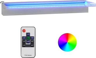 vidaXL Sfioratore A Cascata Con Led Rgb Acciaio Inox 60 Cm - Vidaxl