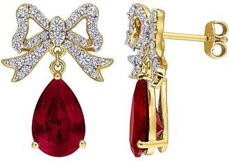 Rina Limor Gold-Plated Silver 9.00 Ct. Tw. Lab-Grown Gemstone Earrings