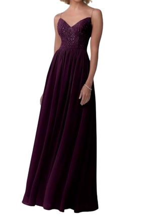 Adrianna Papell Sweetheart Neck Wedding Dress In Merlot