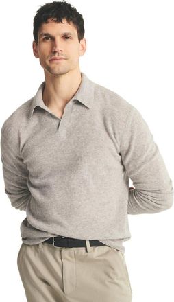 Naadam Lightweight Cashmere Relaxed Polo in Cement at Nordstrom, Size X-Large