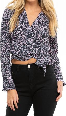 Blue Life Willa V-Neck Long Sleeve Top In Lilac