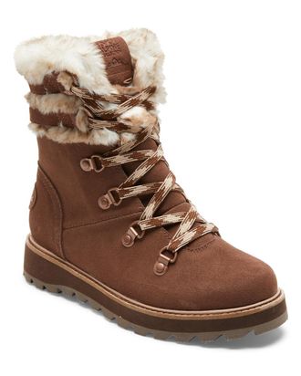 Roxy Winterboots ROXY Brandi, Damen, Gr. 7(37), braun (chocolate), Obermaterial:Obermaterial: 84% Leder, 12% Chemiefaser-Textil, 4% Metall / Futter: 100% C