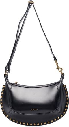 Isabel Marant Black Oskan Moon studded shoulder bag