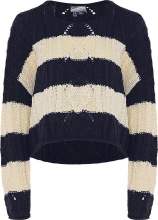 Dreimaster Dreimaster trui met strepen Dames gebroken wit/goud