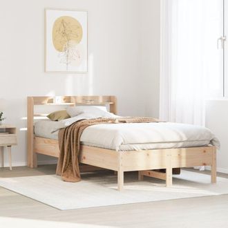 Berkfield Home Bed Frame without Mattress 75x190 cm Small Single Solid Wood Pine in Brown