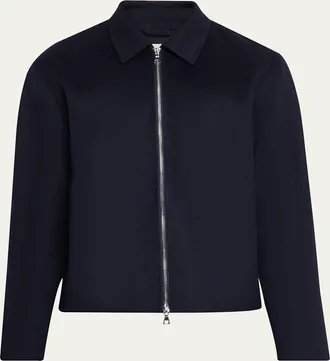 Officine G&eacute;n&eacute;rale Mens Split Wool Double-Zip Bomber Jacket