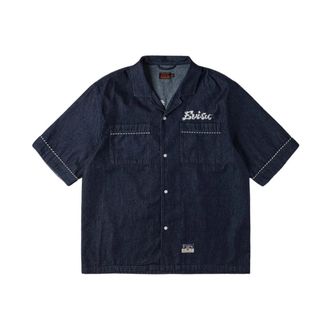 Evisu HT Denim SS Shirt - Heren - Spijkeroverhemden - Blauw - M - Denim - Overhemden