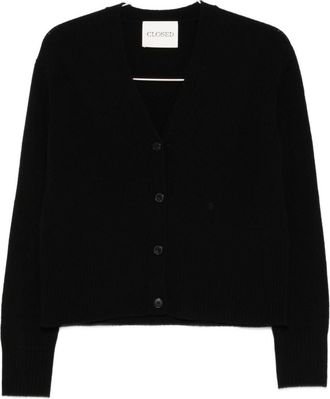 Closed Wool V-necked Cardigan
